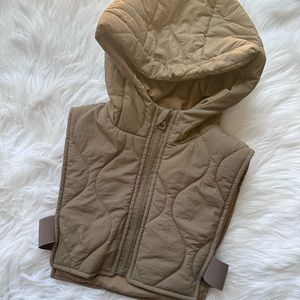 Zara Quilted Vest - Size 4-5 - Dark Beige